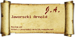Javorszki Arnold névjegykártya