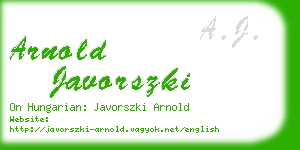 arnold javorszki business card